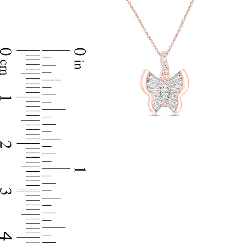 1/3 Cttw Natural Diamond 10KT Pink Gold Pendant