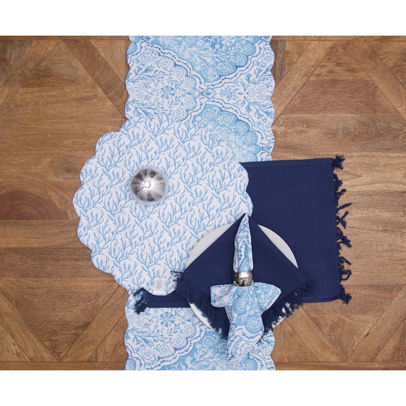Chinoiserie Coast Reversible Machine Washable Round Quilt Placemats Set of 6