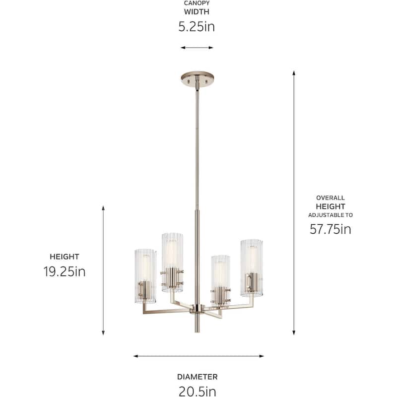 Kichler 52678 Velestino 4 Light 21" Wide Chandelier