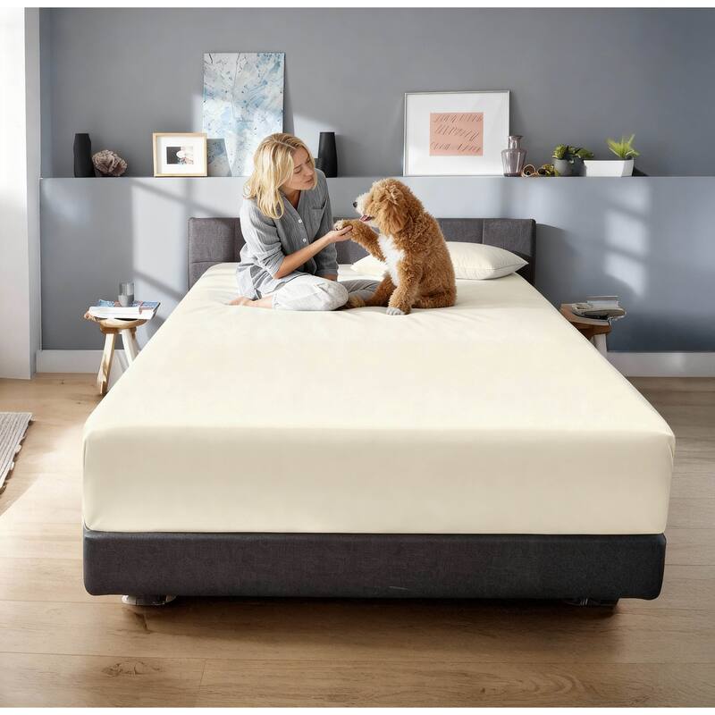 Superior Egyptian Cotton 650 TC Extra Deep Pocket Fitted Sheet - Queen - 18" Deep Pocket - Ivory