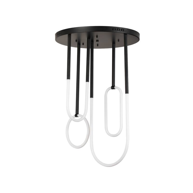 4-Light LED Integrated Modern Space-Age Design Circular Chandelier