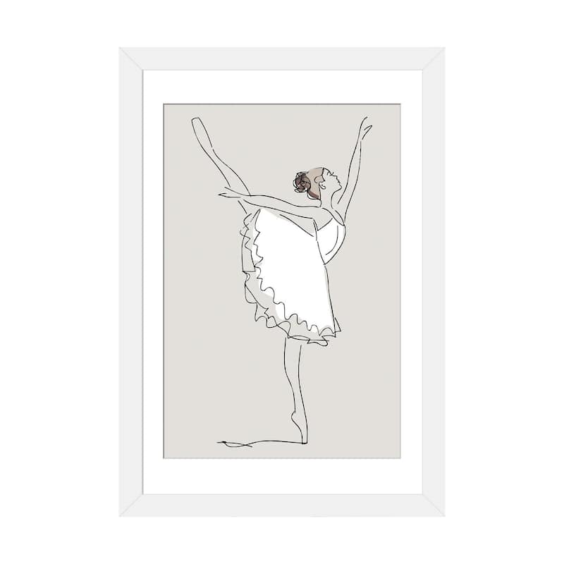 iCanvas "Inspired Stone Ballerina Line" by Pixy Paper - White - 24x16x1