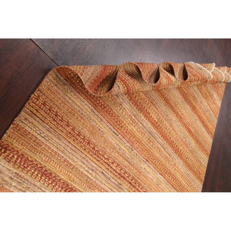Striped Gabbeh Kashkoli Oriental Wool Area Rug Handmade Bedroom Carpet - 6'0" x 8'10"