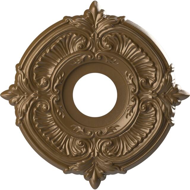 3 1/2" Inside Diameter - Attica Thermoformed PVC Ceiling Medallion - 13" Outside Diameter - Metallic Champagne Bronze