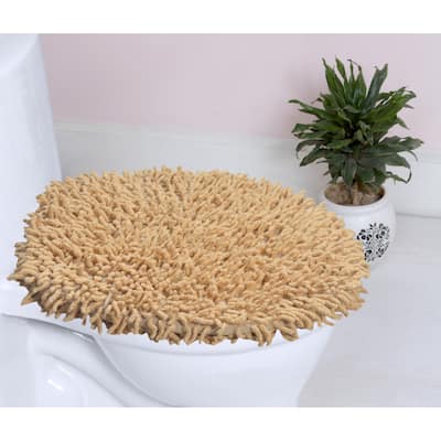 Home Weavers Fantasia Collection Cotton Soft, Water Absorbent Toilet Seat Lid Cover, Machine Washable 18"x18" Toilet Lid Cover
