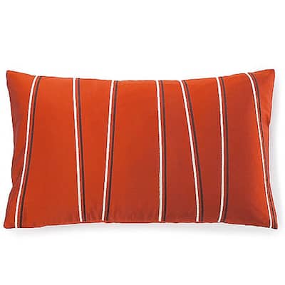 Jiti Blue Abstract Uneven Striped Patterned Silk Accent Rectangle Lumbar Pillows Cushions for Sofa Chair 12 x 20