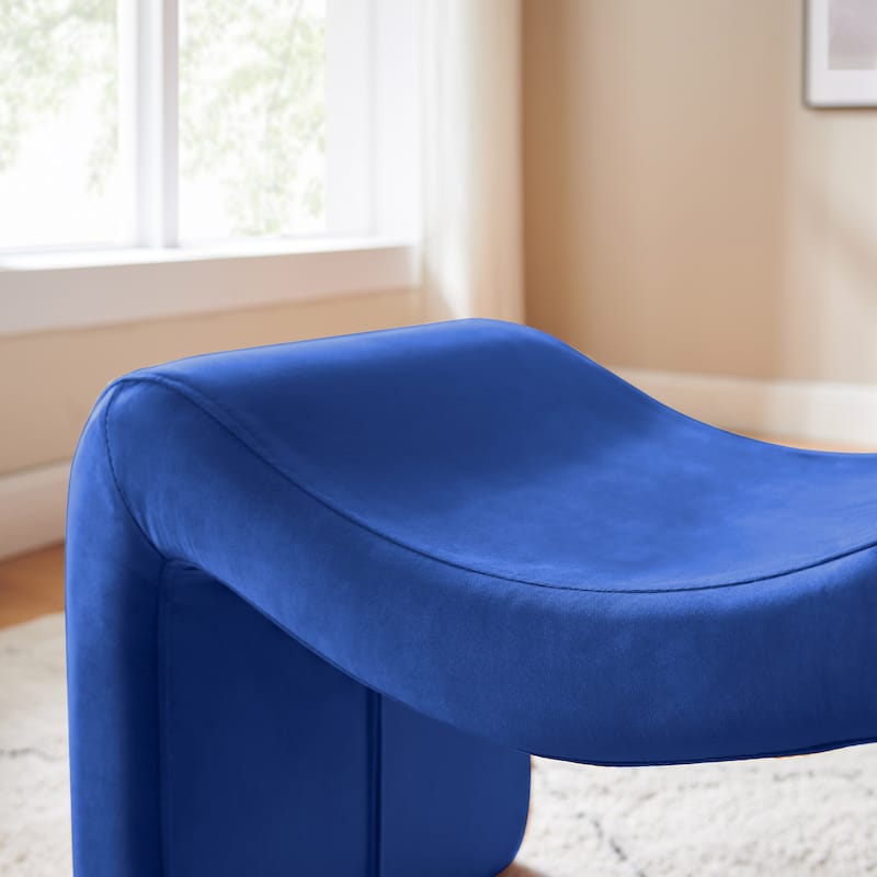 VANOMi Upholstered Pouf, Mid-Century Modern Ottoman, Cometemporary Foot Stool For Living Room Extra Vanity Seat For Small Space