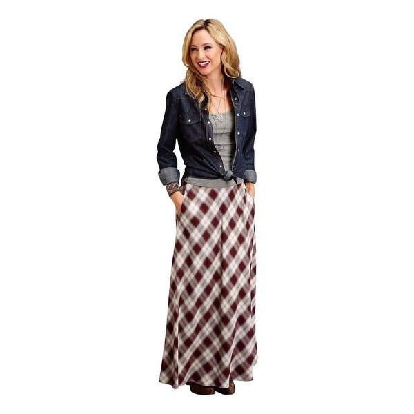 plaid maxi skirt