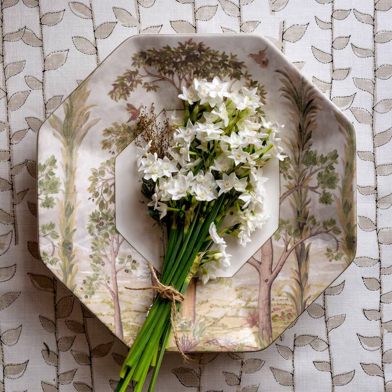 Kit Kemp for Spode Tall Trees Octagonal Platter - 14 Inch