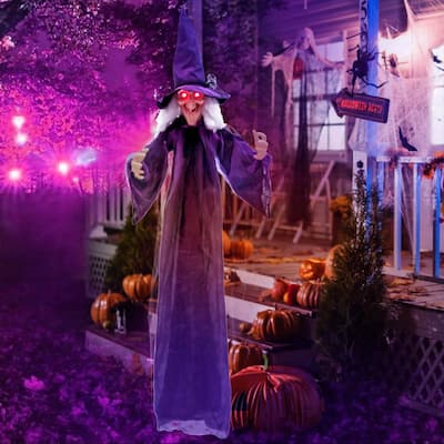 6 FT Halloween Animatronic Witch Hanging Decoration w/ Posable Arms