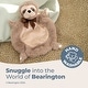preview thumbnail 3 of 4, Bearington Baby Wee Speedster 8" x 7" Small Sloth Security Blanket