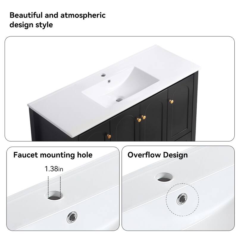 Bathroom Vanity with Ceramic Sink Combo