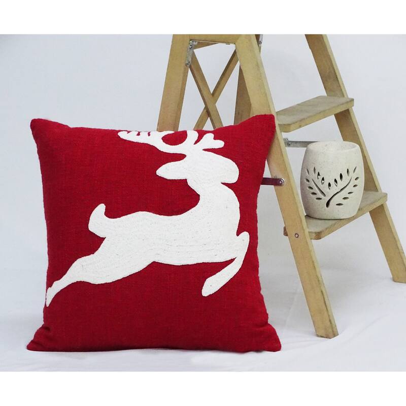 Reindeer 20" x 20" Christmas Throw Pillow with Insert