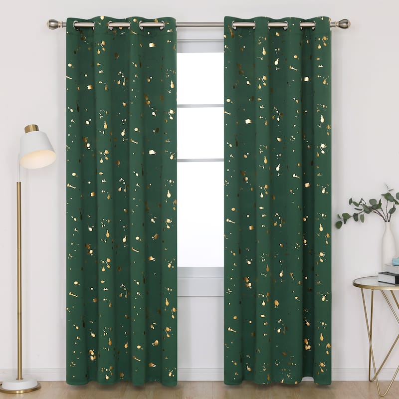 Deconovo Gold Spot Curtain Panel Pair (2 Panel)