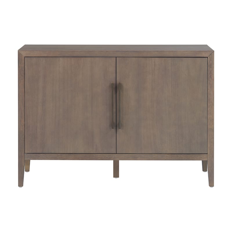 47.25"Sideboard with Pine Veneer and 2 Doors, Retro Buffet with Adjustable Feet, Wooden Storage Cabinet with Metal Handles