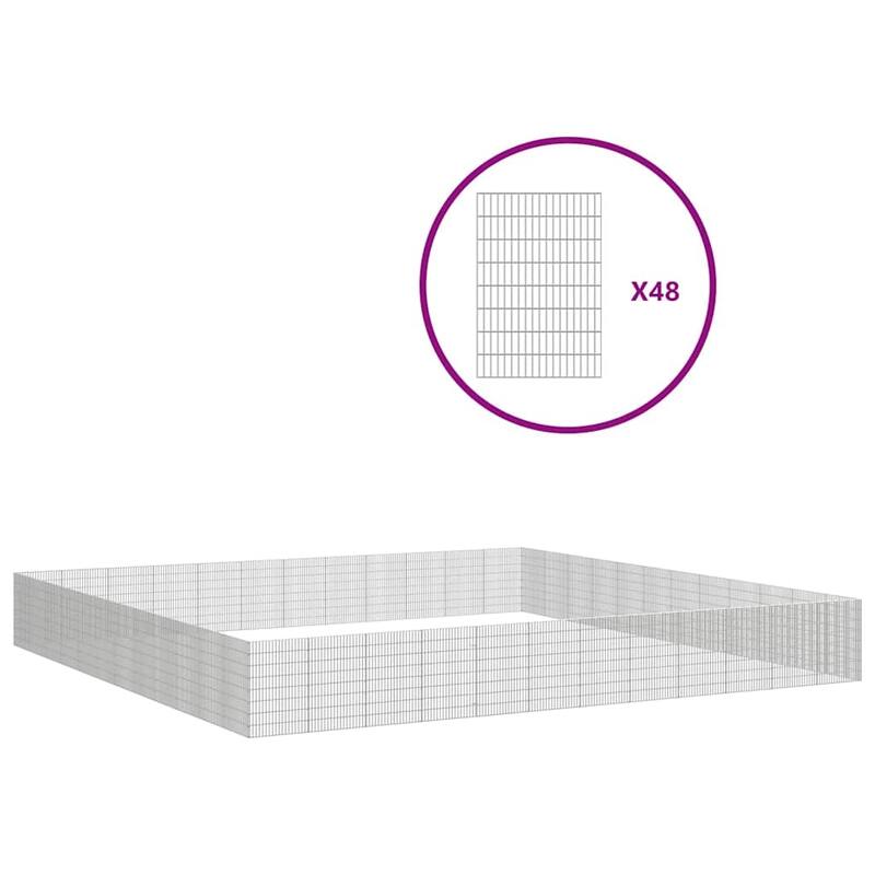 vidaXL Free Range Animal Enclosure Rabbit Hutch Free Range Pen Galvanized Iron