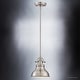 preview thumbnail 4 of 5, Luxury Industrial Hanging Pendant Light, 9"H x 8"W, with Americana Style, Nostalgic Design, Brushed Nickel Finish