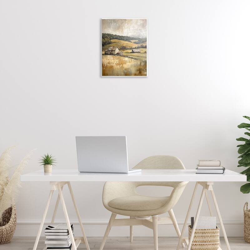 Stupell Rustic Farmland & Rolling Hills Wall Plaque Art Design By Petal Prints Design