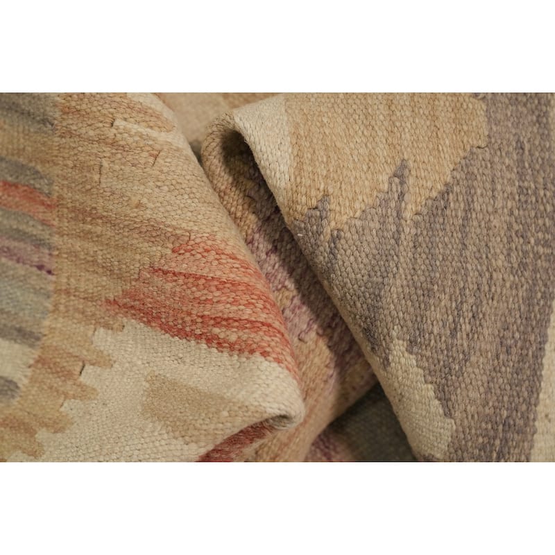 Hand Woven Oriental 100% Wool Carpet Southwestern Tribal Purples Kilim Area Rug - 9' 11'' X 6' 8''