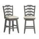 preview thumbnail 2 of 23, Ronda French Ladder Back Swivel Stool Antique Grey - Counter Height