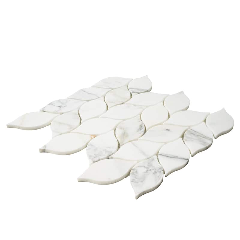 Calacatta Marble Leaf Honed Mosiac Tile