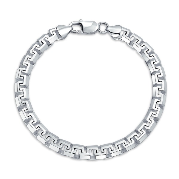 Solid Heavy Strong Franco Square Link Chain Bracelet Sterling Silver - 9. Opens flyout.