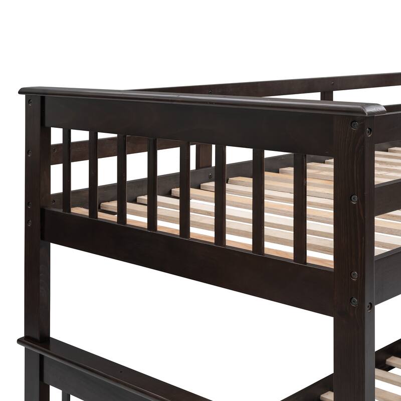 Twin-Over-Full Bunk Bed with Storage Stairs Vintage Bed Frame