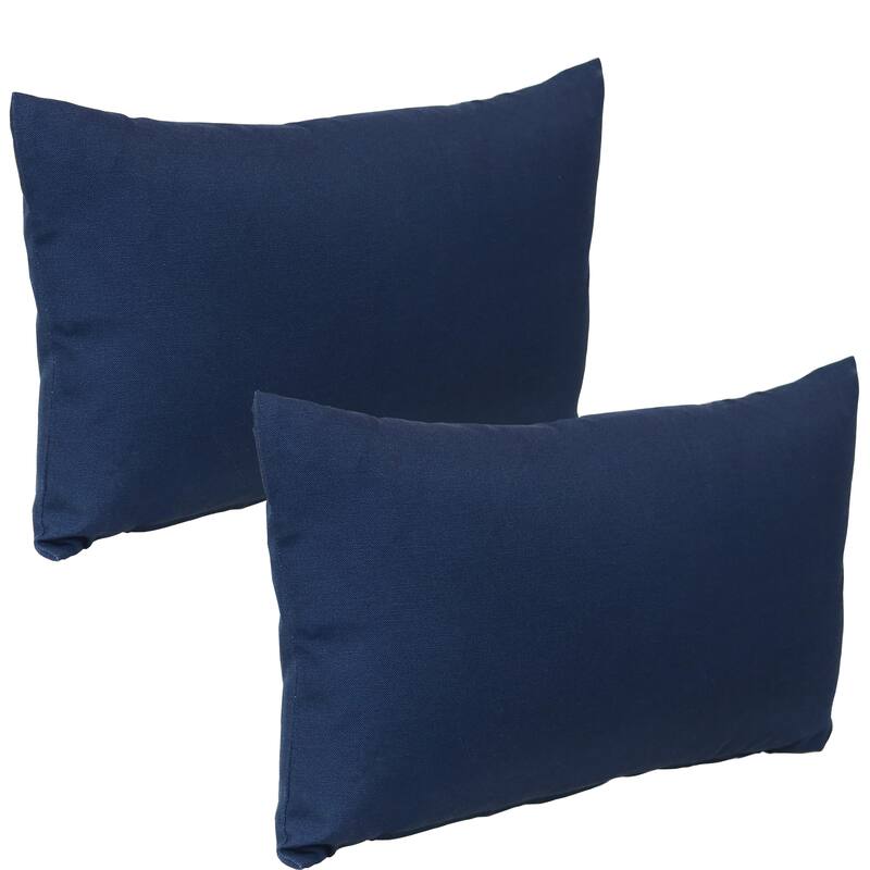 Sunnydaze 2 Outdoor Lumbar Throw Pillows - 12 x 20-Inch