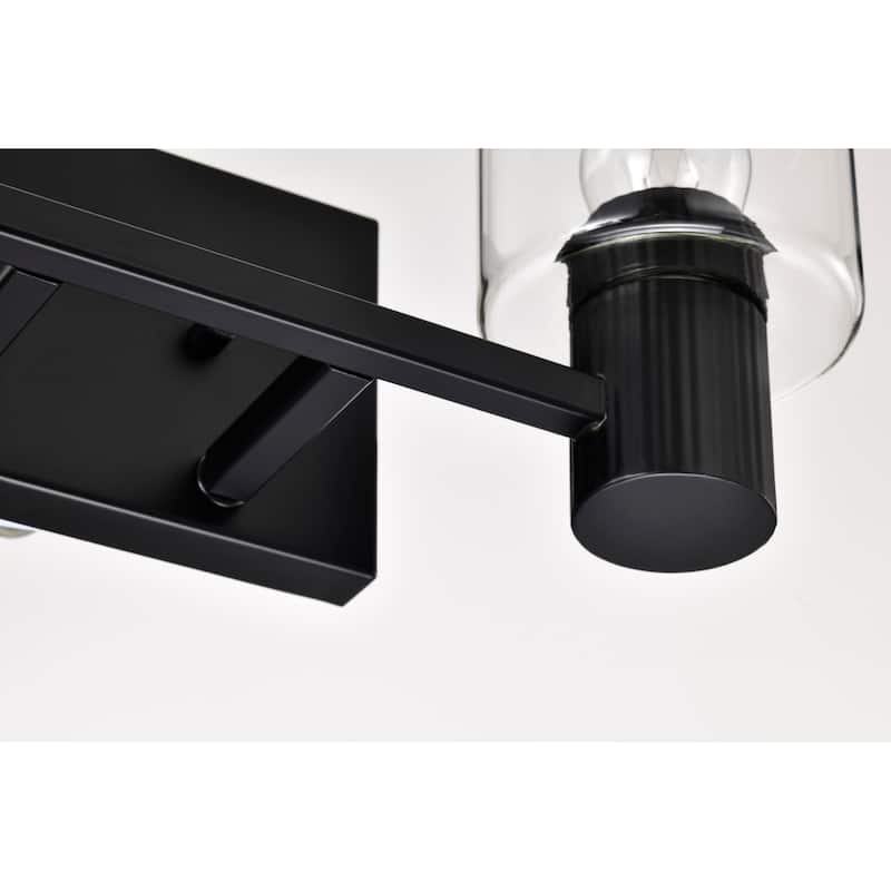 Clarksville 2 Light Vanity Matte Black with Clear Glass