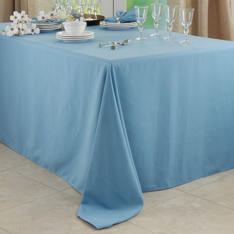 Everyday Design Solid Color Tablecloth - Aqua - 90"x132"