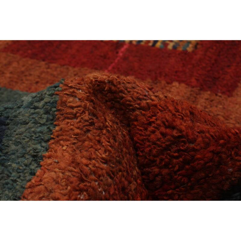 ECARPETGALLERY Hand-knotted Pak Finest Gabbeh Burnt Orange Wool Rug - 8'9 x 12'6