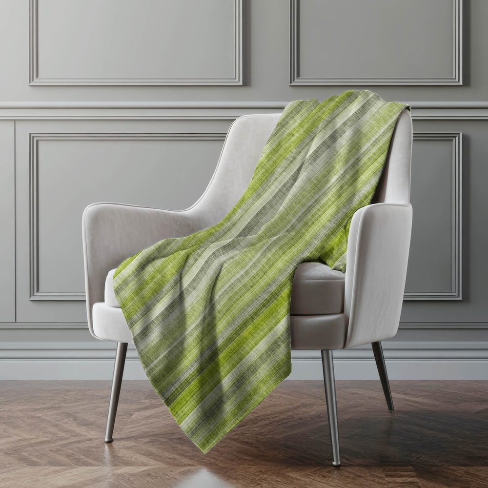 Premium Machine Washable Contemporary Stripe Sherpa Throw Blanket