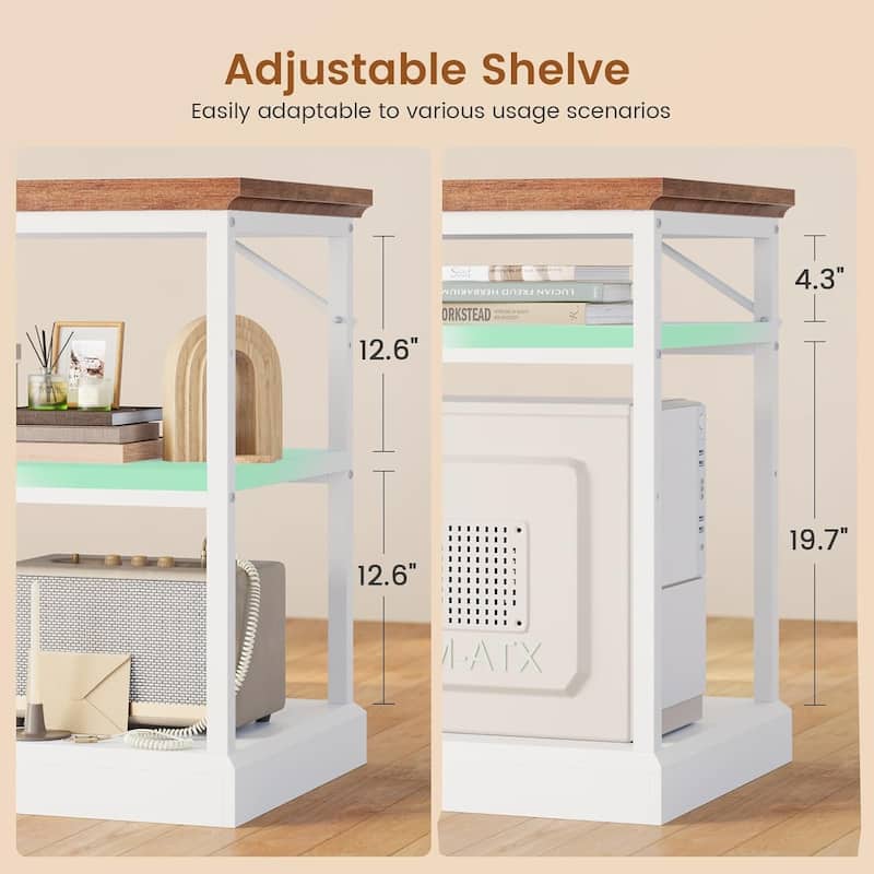 L Shaped Desk Drawers Storage Shelves Executive Home Office Desk