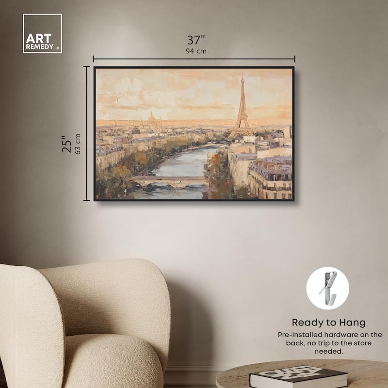 Sunrise Paris Canvas by Art Remedy