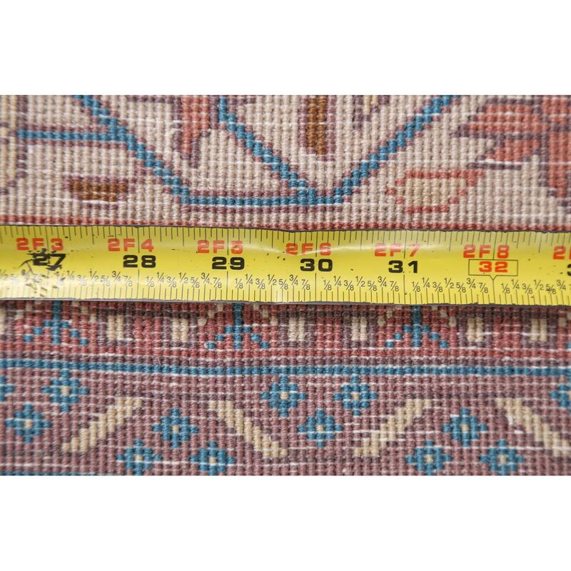 Large Vegetable Dye Art Deco Oriental Area Rug Handmade Wool Carpet - 9'11" x 14'3"