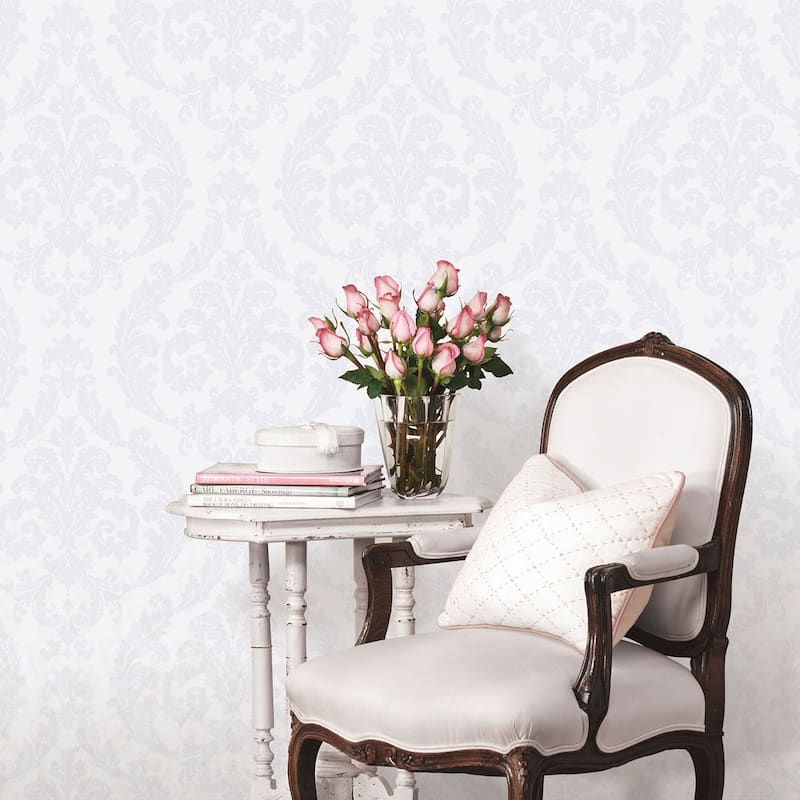 Galerie Wallcoverings Palazzo 2 Collection Silk Damask Vinyl on Non-woven Shimmer Wallpaper Roll