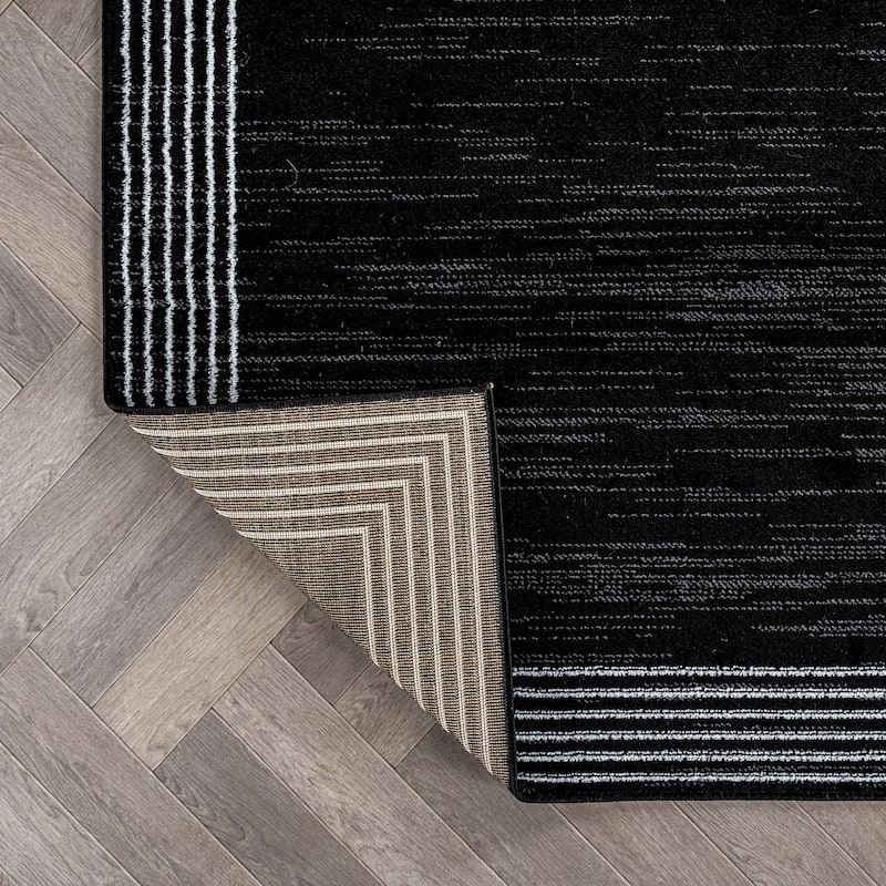 World Rug Gallery Modern Geometric Border Area Rug