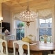 preview thumbnail 23 of 33, Retro French 4/5-Light Antique Brass Globe Crystal Chandelier Kitchen Island Pendant