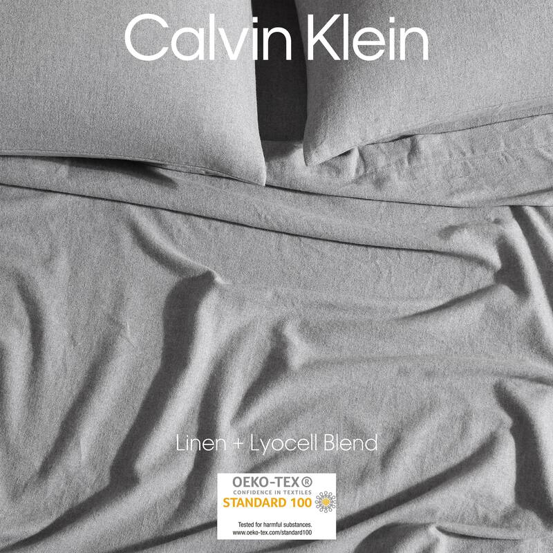 Calvin Klein Melange Cotton Flannel Solid Sheet Set