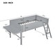 preview thumbnail 18 of 26, Grey Full Size Wooden Loft Bed with Built-in Gaming Desk, Multi-Color LED Lighting, and Space-Saving Design for Kids and Teens