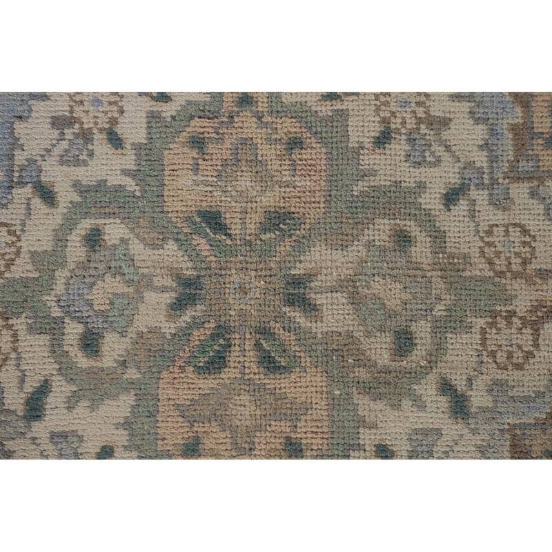 Distressed Tabriz Persian Vintage Area Rug Hand-Knotted Wool Carpet - 6'9"x 9'2"