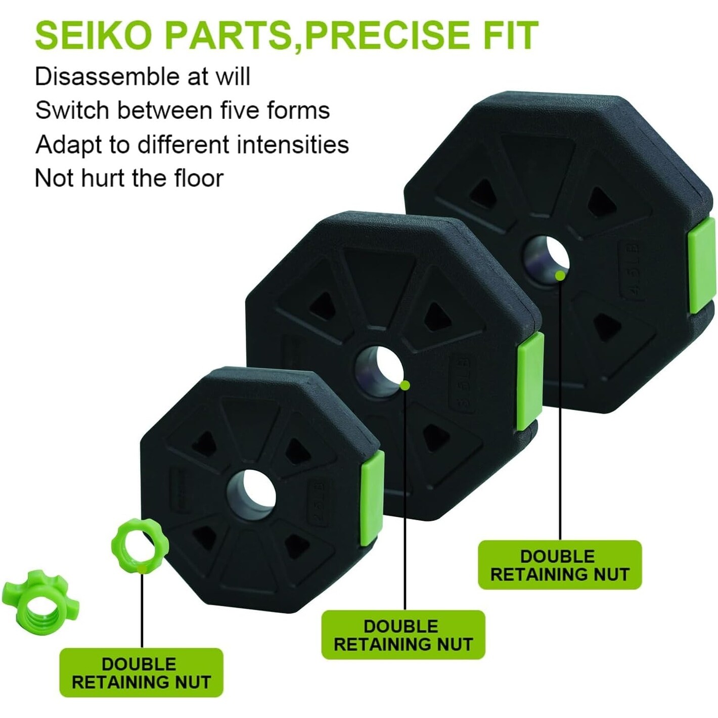 Adjustable Dumbbell Set, 4 In 1 Free Weights Dumbbells Set With Connector Barbell Weight Set Used As Kettlebells