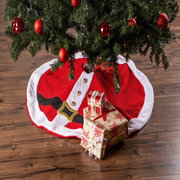 Shop 42 Red And White Santa Belt Themed Round Christmas Tree