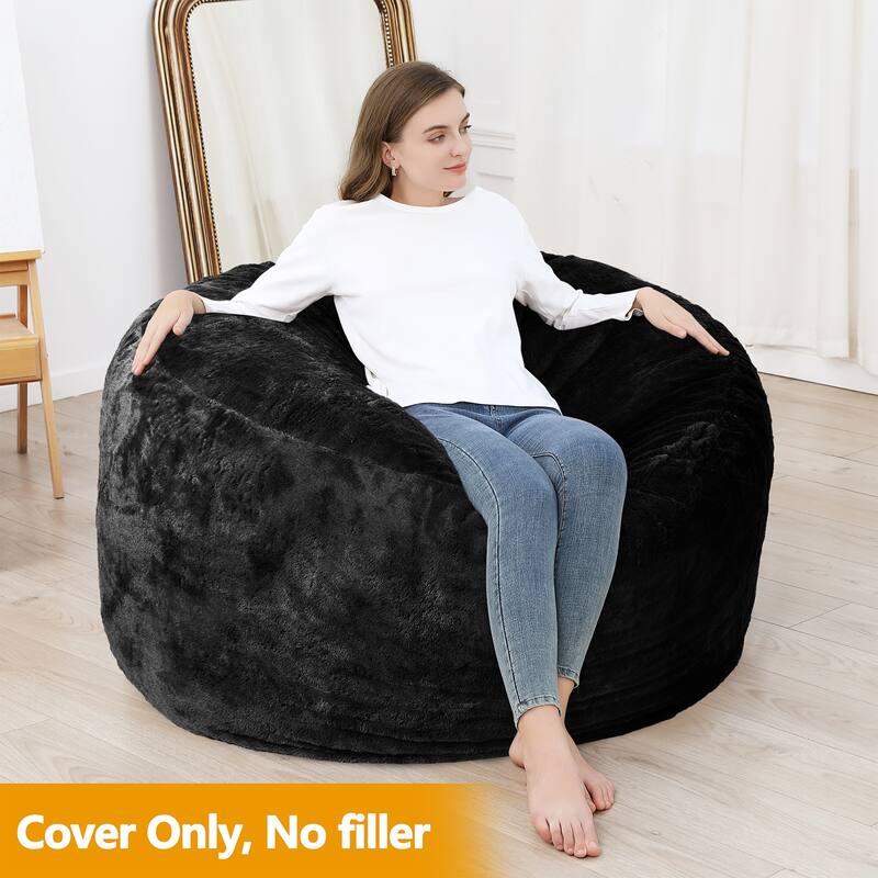 Storage Bean Bag Chair Cover (No Filler) for Kids and Adults, Soft Stuffable Bean Bag for Organizing Children Plush Toys