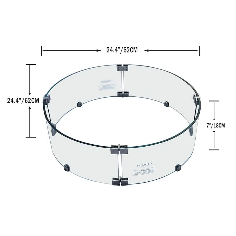 Elementi Outdoor Boulder Fire Pit Wind Screen 25 x 25"