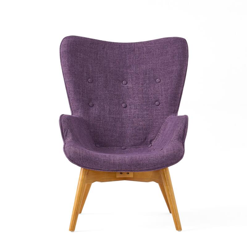 Hariata Midcentury Modern Wingback Chair and Ottoman by Christopher