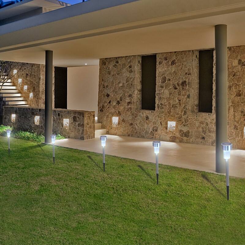 10-Piece 5W High Brightness Solar Power LED Lawn Lamps (Cold White/Warm White/Colorful)