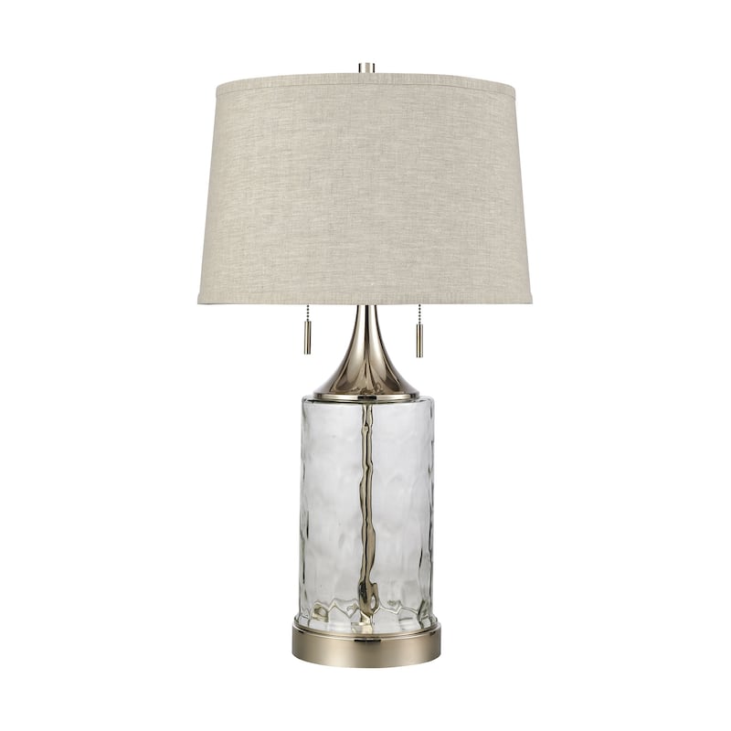 Elk Home Tribeca Clear With Light Gray Linen Shade Table Lamp