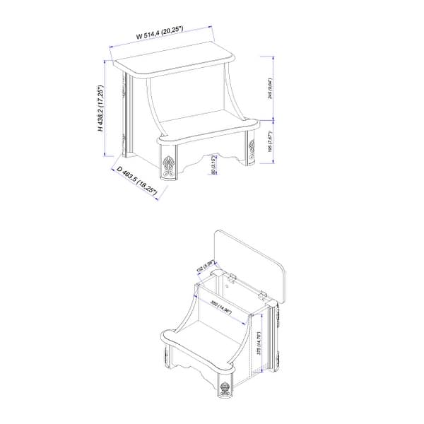 Linon Gabrielle Woodbury Mahogany Bed Steps with Storage On Sale