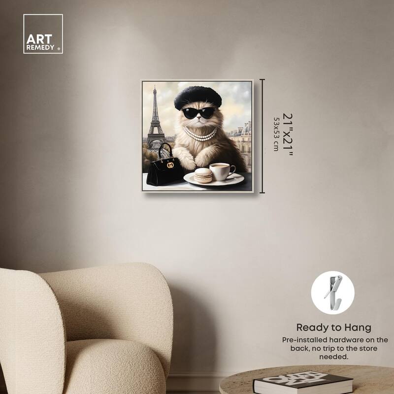 Cat in Paris Treats Canvas by Art Remedy